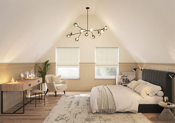 Grandeur, Pearl White - Twist&Fit Roman Blind - Image 8